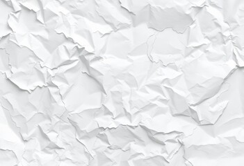 Obraz premium Wrinkled white paper texture, crumpled surface, rough edges, blank background, backdrop, aged