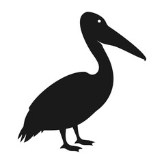 Pelican bird Silhouette, Vector, Icon, Logo, transparent Background.