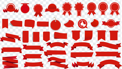 set of red ribbons