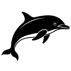 Fototapeta premium Animal porpoise silhouette vector illustrator 