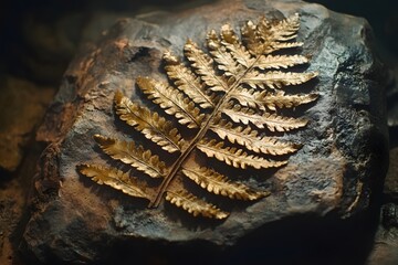 Prehistoric fern fossils in museums