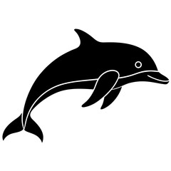 Animal porpoise silhouette vector illustrator 