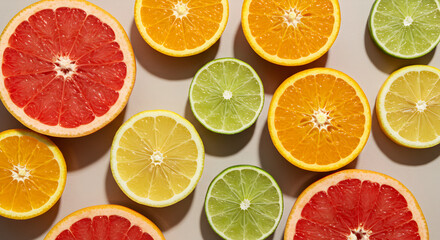 Citrus Slices Assortment: A Colorful Display of Freshness and Vitamin Richness