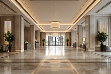 Naklejka premium Luxurious hotel lobby interior