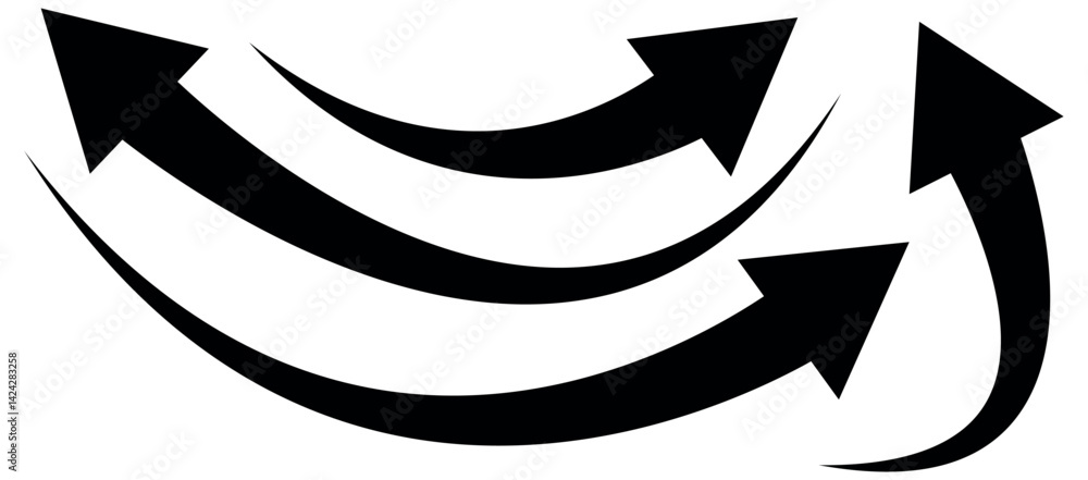 Fototapete curve arrow icon vector set. set of black long curve arrow. . black curve arrow set. arrow icons fea