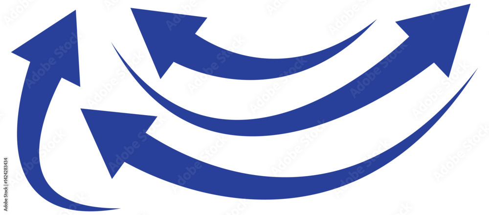 Fototapete set long blue curve arrow icon vector. blue curve arrow icon set. long arrow icon set. curve arrow v