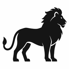 new lion silhouette vector icon on white background