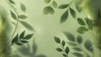 Solid Green Background with Organic Leaf Shadows