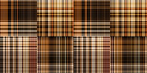 Warm fall gingham tartan check seamless border pattern. Woven classic variegated ombre check ribbon trim. Repeatable banner for washing tape and for fashion edging design