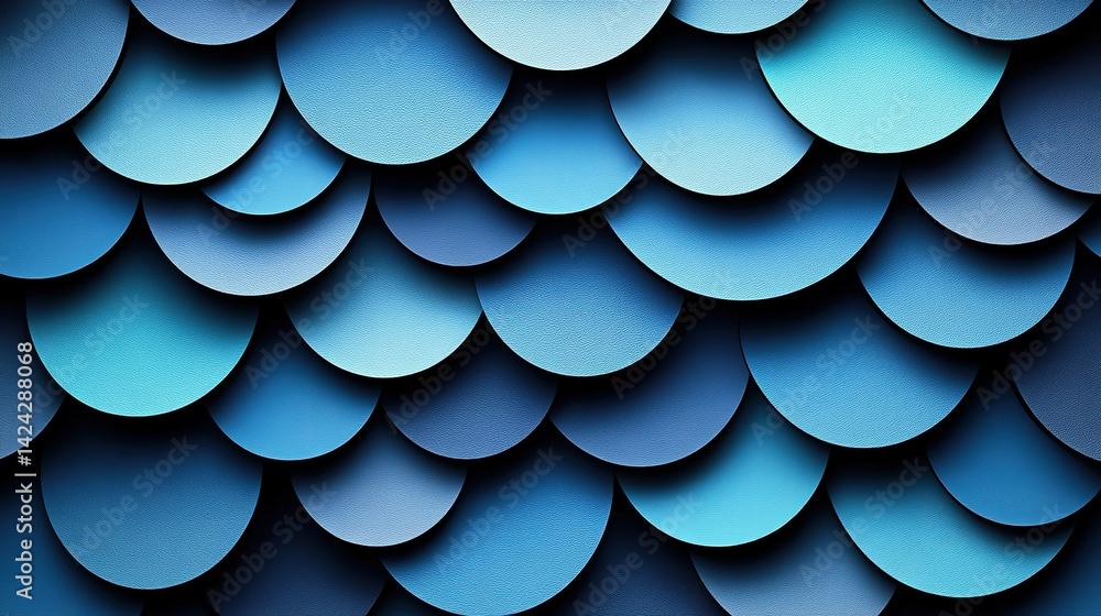 Poster abstract layered circles in shades of blue. a design of overlapping, circular shapes creating a text