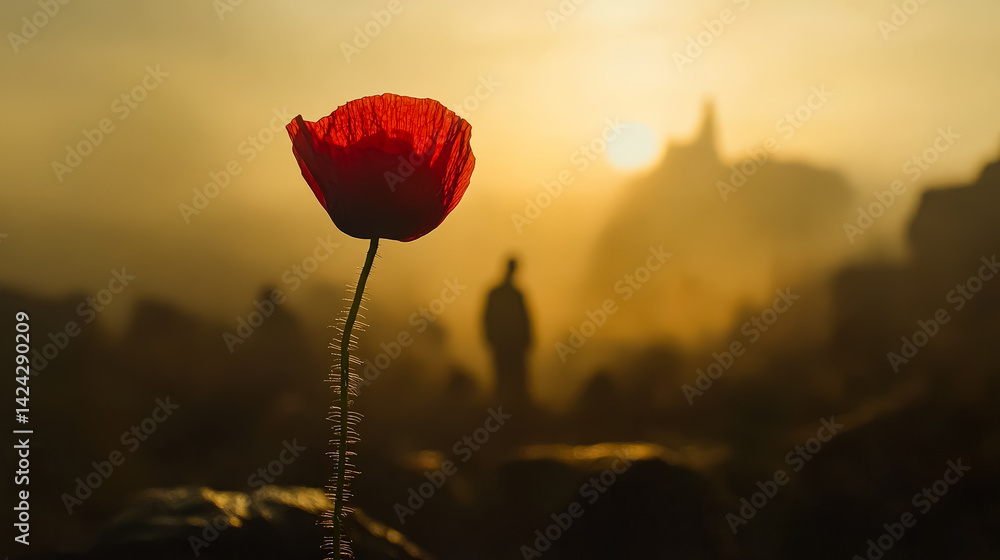 Poster red poppy flower is the only thing visible in the image