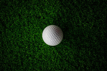 Close-Up of Golf Ball on Lush Green Grass Surface for Sports Photography