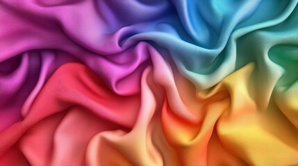 Obraz premium Iridescent Rainbow Silk Fabric: A Dreamy Texture for Creative Projects