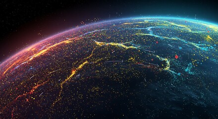 Obraz premium Abstract Earth Globe with City Lights
