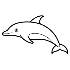 Animal porpoise line art vector 