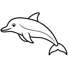 Animal porpoise line art vector 