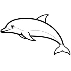 Animal porpoise line art vector 