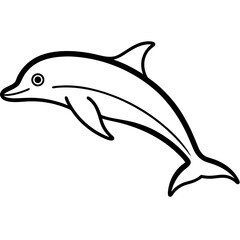 Animal porpoise line art vector 