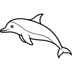 Animal porpoise line art vector 