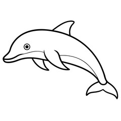 Animal porpoise line art vector 