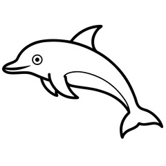 Animal porpoise line art vector 