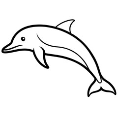 Animal porpoise line art vector 