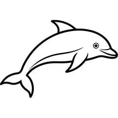 Animal porpoise line art vector 
