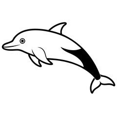Animal porpoise line art vector 