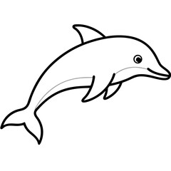 Animal porpoise line art vector 