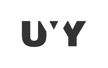 UYY logo design. Initial letter U Y Y bold font style for tech startups, consulting, corporate branding. Creative company name, headlines typography identity, trendy logotype.