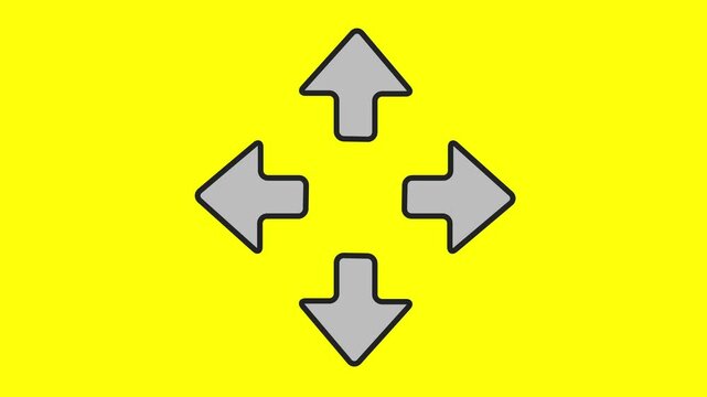 Four arrows corner four arrows expand Outline icon animation.arrow icon in trendy flat icon.arrows alls directions icon