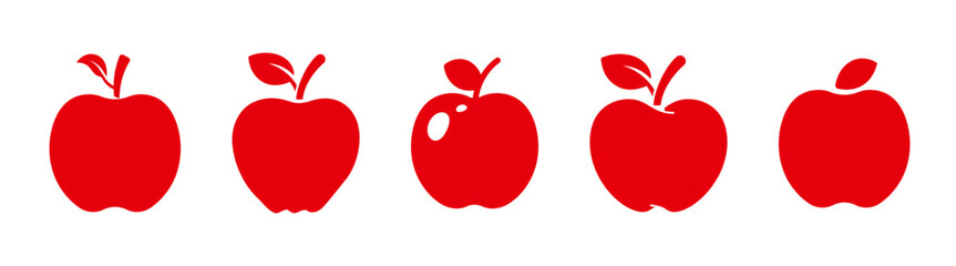Apple icon set. Apple symbols for your web design. Apple icon vector silhouette symbol