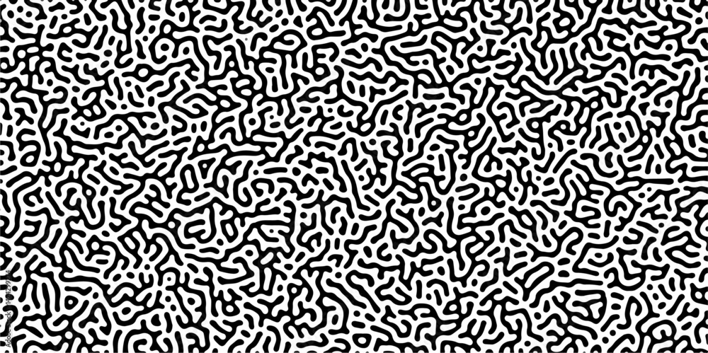 Poster abstract truing organic wallpaper turing reaction diffusion monochrome seamless pattern with chaotic