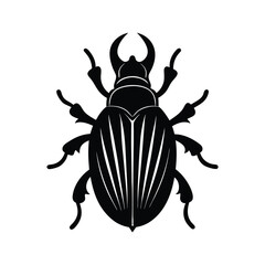 beetle with ornate shell silhouette art