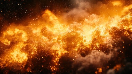 Naklejka premium Fiery, chaotic cosmic blaze