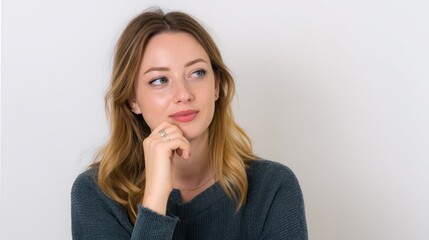 Thoughtful woman portrait