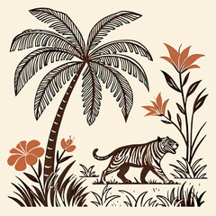 vector illustration of a palm trees