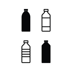 various bottle icon vector design concept silhouette and line style