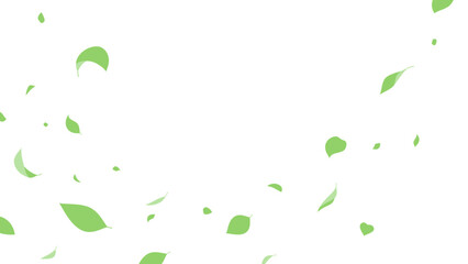 シンプルな葉っぱが舞う背景イラスト_16:9