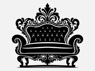 Sofa Furniture Silhouette Vector Illustration