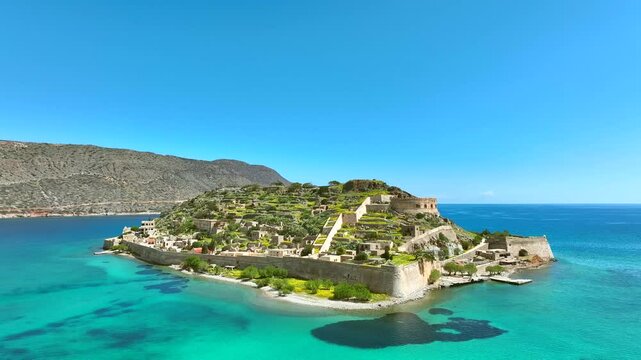 Spinalonga Leper Colony Island In Crete, Greece