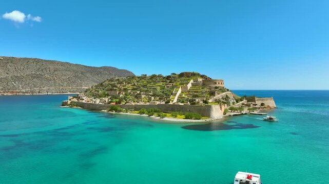 Spinalonga Leper Colony Island In Crete, Greece