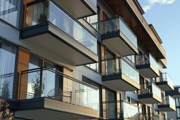 solar panels on a balcony of a modern apartment building