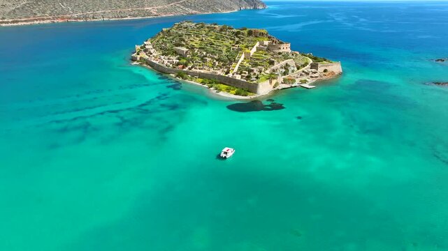 Spinalonga Leper Colony Island In Crete, Greece
