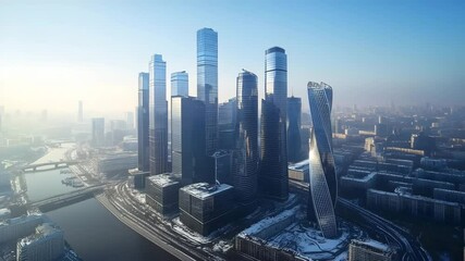 4K Drone video footage city skyline video vertical aerial drone video shoot drone footage of a city video aerial wide city video highrise city drone video - Powered by Adobe