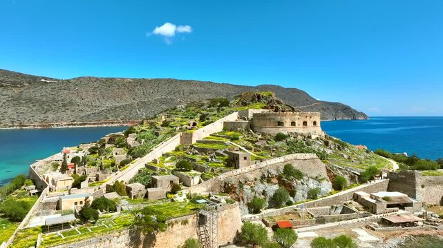 Spinalonga Leper Colony Island In Crete, Greece