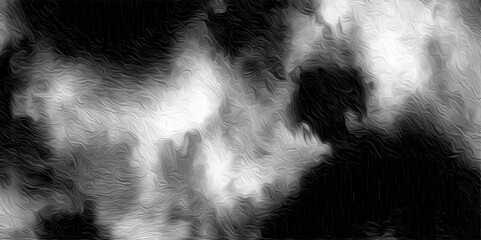 Black and white ink effect water color illustration. Abstract black and white smoke texture white cloud isolated on black. Monochrome black and white ink effect watercolor. Grunge cloudy brush design.
