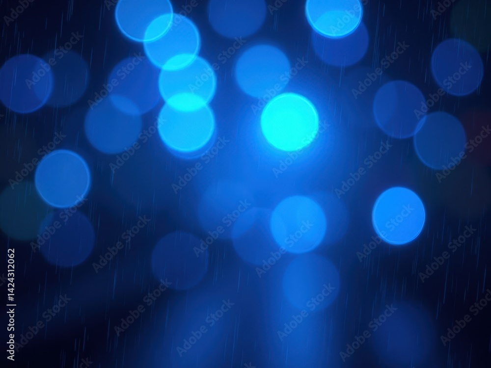 Wall mural blue background with many small blue circles. the circles are blurry and overlapping abstract backgr