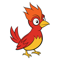 Rooster and hen cartoon vector illustration with cute farm birds