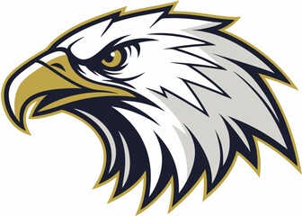 Detailed eagle head vector graphic illustration for sports team or mascot design